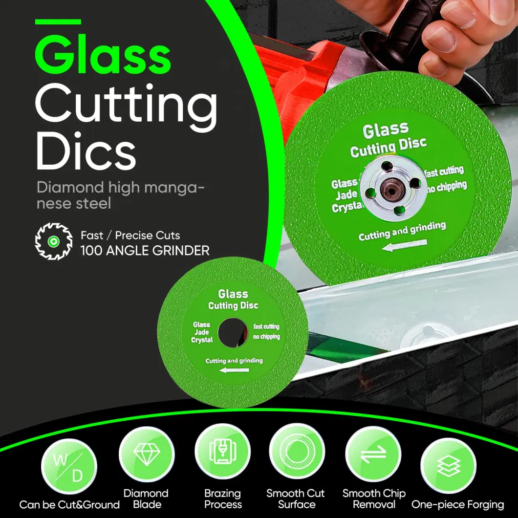 Glass Cutting Disc, 4 Inch Thin Diamond Saw Blade Wheel for Smooth Cutting and Grinding of Jade, Crystal, Bottles, Ceramic, Tile