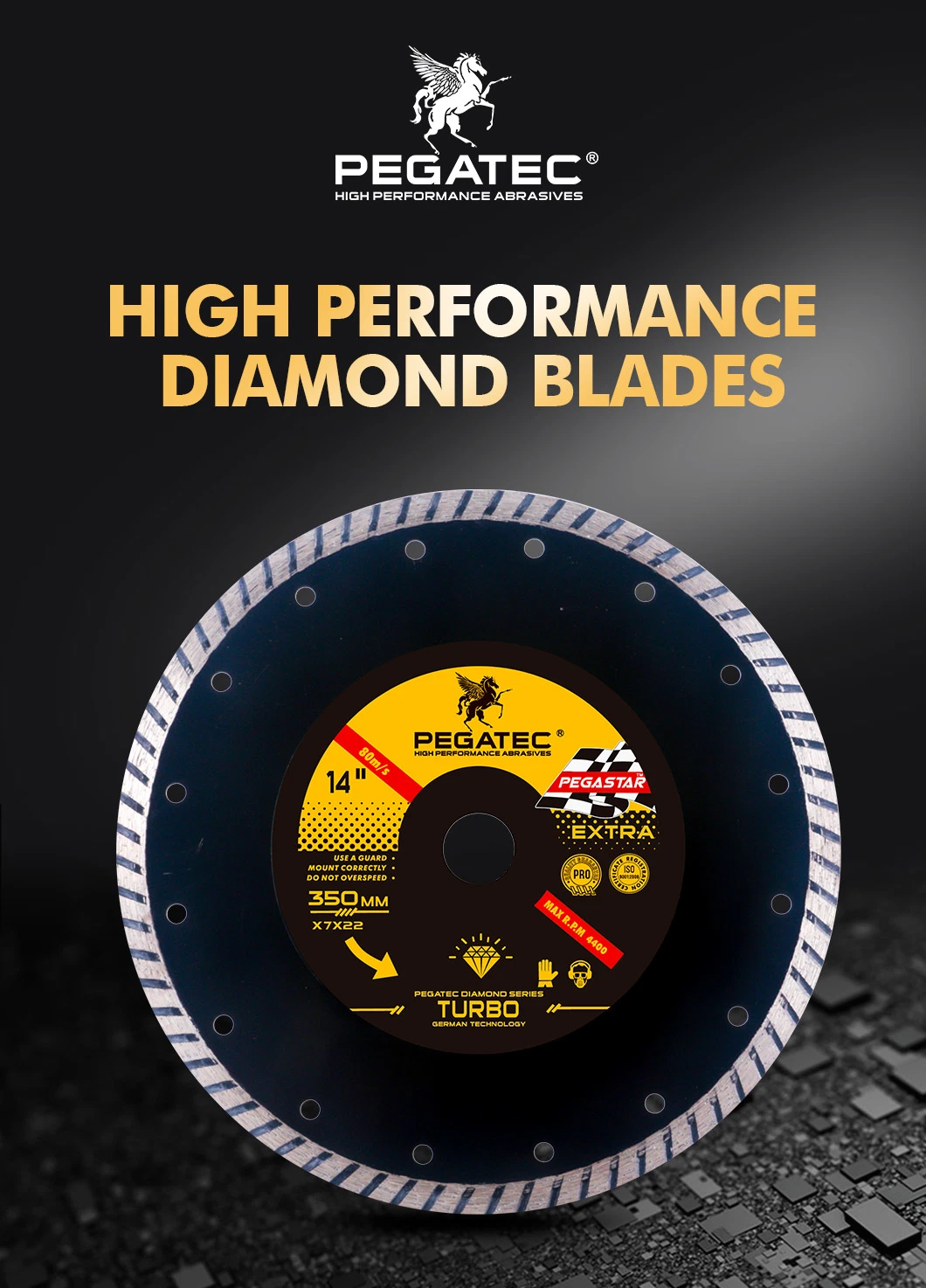 14" 350mm Turbo Segment Ultra Hard Materials Hot Press Diamond Cutting Disc Saw Blade to Cut Ceramic Floor Tile Tools